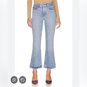 Light Blue Women's Cropped Flare Jeans